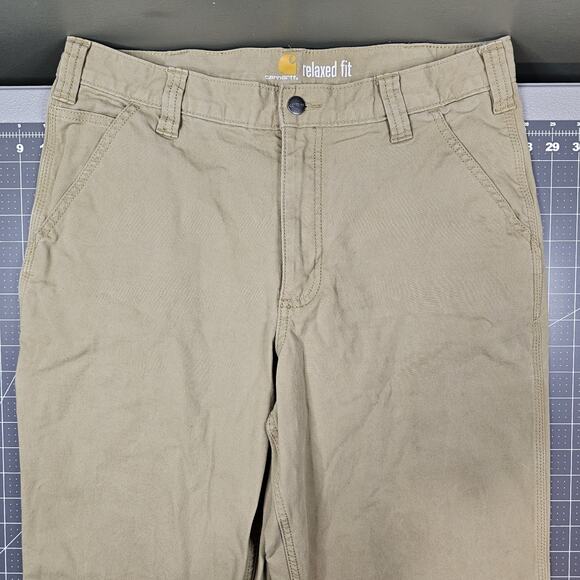 Carhartt Pants Mens 34x36 Brown Rugged Flex Carpenter Canvas Stretch Straight - Picture 4 of 16